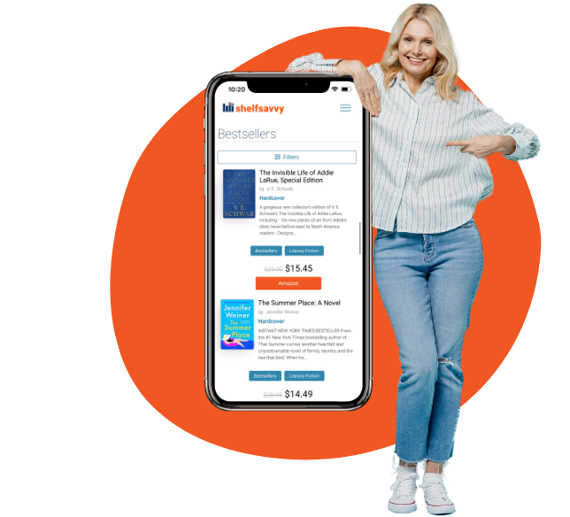 Woman showing ShelfSavvy deals